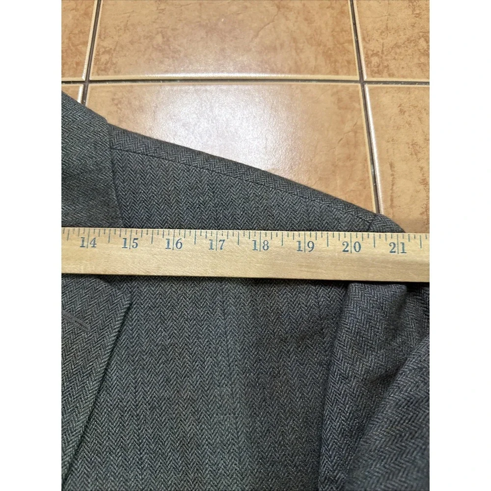 Lauren Ralph Lauren Sport Coat Jacket‎ Brown Herringbone Plaid Flannel Wool 48L
